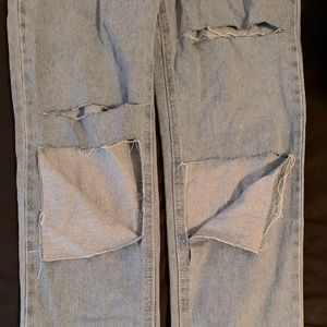 High waist ripped details jeans